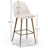Banco estofado em tecido Bouclé - Design Escandinavo - Evelyne image 7