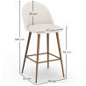 Banco estofado em tecido Bouclé - Design Escandinavo - Evelyne image 7