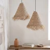 Lâmpada de teto de esparto - Luminária pendente de stile Boho Bali - Pitse image 7