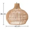 Luminária de Teto de Rattan - Luminária Pendente de stile Boho Bali - Elan image 7