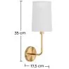 Candeeiro Aplique de Parede - Dourado com Abajur de Tecido - Miu image 7