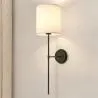 Candeeiro Aplique de Parede - Preto com Abajur de Tecido - Dena image 7