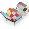 Poltrona com Descanso de Pés - Estofado em Tecido Patchwork - Kontur image 7