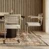 Cadeira de Jantar com Braços - Estofada em Tecido Bouclé - Madeira e Rattan - Birey image 7