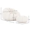 Poltrona com Otomano Estofado - Bouclé Branco - Rubi image 7