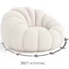 Poltrona com Otomano Estofado - Bouclé Branco - Rubi image 7