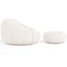 Poltrona com Otomano Estofado - Bouclé Branco - Rubi image 7