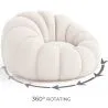 Poltrona com Otomano Estofado - Bouclé Branco - Rubi image 7