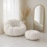 Poltrona com Otomano Estofado - Bouclé Branco - Rubi image 7