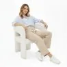 Cadeira de Jantar Estofada - Bouclé Branco - Ashley image 7
