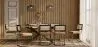 Pack Mesa de jantar em madeira de design industrial (220cm) & 8 cadeiras de jantar em rotim estofadas em veludo - Puila image 7
