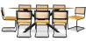 Pack Mesa de jantar em madeira de design industrial (220cm) & 8 cadeiras de jantar em rotim estofadas em veludo - Puila image 7