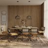 Pack Mesa de jantar em madeira de design industrial (220cm) & 8 cadeiras de jantar em rotim estofadas em veludo - Puila image 7