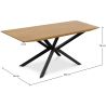Pack Mesa de jantar em madeira de design industrial (220cm) & 8 cadeiras de jantar em rotim estofadas em veludo - Puila image 7