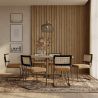 Pack Mesa de Jantar de Design Industrial 150cm & 6 Cadeiras de Jantar em Vime - Estofadas em Veludo - Puila image 7