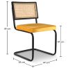 Pack Mesa de Jantar de Design Industrial 150cm & 6 Cadeiras de Jantar em Vime - Estofadas em Veludo - Puila image 7