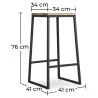 Banqueta com encosto - Madeira e Metal - 76cm - Big Boy image 7