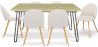 Pack Mesa de Jantar de Design Industrial 150cm & 6 Cadeiras de Jantar Estofadas Bouclé - Evelyne image 7