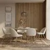Pack Mesa de Jantar de Design Industrial 150cm & 6 Cadeiras de Jantar Estofadas Bouclé - Evelyne image 7