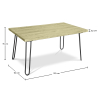 Pack Mesa de Jantar Design Industrial 120cm & 4 Cadeiras de Jantar em Rattan - Estofado em Veludo - Puila image 7