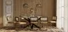 Pack Mesa de Jantar em Madeira Design Industrial (200cm) & 8 Cadeiras de Jantar em Rattan - Estofadas em Veludo - Puila image 7