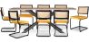 Pack Mesa de Jantar em Madeira Design Industrial (200cm) & 8 Cadeiras de Jantar em Rattan - Estofadas em Veludo - Puila image 7