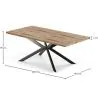 Pack Mesa de Jantar em Madeira Design Industrial (200cm) & 8 Cadeiras de Jantar em Rattan - Estofadas em Veludo - Puila image 7