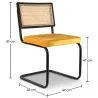 Pack Mesa de Jantar em Madeira Design Industrial (200cm) & 8 Cadeiras de Jantar em Rattan - Estofadas em Veludo - Puila image 7