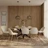 Pack Mesa de Jantar em Madeira Design Industrial (200cm) & 8 Cadeiras de Jantar Estofadas Bouclé - Evelyne image 7
