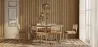 Pack Mesa de Jantar de Design Industrial 150cm & 6 Cadeiras de Jantar em Rattan - Estofos em Veludo - Martha image 7