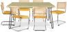 Pack Mesa de Jantar de Design Industrial 150cm & 6 Cadeiras de Jantar em Rattan - Estofos em Veludo - Martha image 7