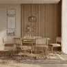 Pack Mesa de Jantar de Design Industrial 150cm & 6 Cadeiras de Jantar em Rattan - Estofos em Veludo - Martha image 7