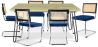 Pack Mesa de Jantar de Design Industrial 150cm e 6 Cadeiras de Jantar em Vime - Estofos em Veludo - Hyre image 7