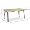 Pack Mesa de Jantar de Design Industrial 150cm e 6 Cadeiras de Jantar em Vime - Estofos em Veludo - Hyre image 7