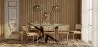 Pack Mesa de Jantar em Madeira Design Industrial (200cm) & 8 Cadeiras de Jantar em Vime - Estofado em Veludo - Martha image 7