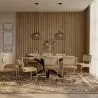 Pack Mesa de Jantar em Madeira Design Industrial (200cm) & 8 Cadeiras de Jantar em Vime - Estofado em Veludo - Martha image 7