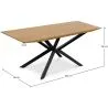 Pack Mesa de Jantar em Madeira Design Industrial (220cm) & 8 Cadeiras de Jantar em Vime - Estofos em Veludo - Martha image 7