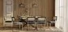 Pack Mesa de jantar em madeira de design industrial (220 cm) e 8 cadeiras de jantar em rotim - Estofos em veludo - Hyre image 7