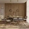 Pack Mesa de jantar em madeira de design industrial (220 cm) e 8 cadeiras de jantar em rotim - Estofos em veludo - Hyre image 7
