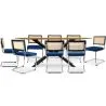 Pack Mesa de jantar em madeira de design industrial (220 cm) e 8 cadeiras de jantar em rotim - Estofos em veludo - Hyre image 7