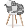 Cadeira de Jantar com Braços - Estofada em Patchwork - Preto e Branco - Dominic image 7
