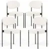 Pack de 4 - Cadeira de jantar - Estofada em tecido bouclé - Metal preto - Margot image 7