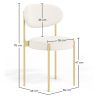 Pack de 4 - Cadeira de jantar - Estofada em tecido bouclé - Metal dourado - Margot image 7