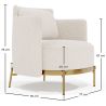 Poltrona de Design - Estofada em Tecido Bouclé - Terrec image 7