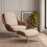 Cadeira de Design Contemporâneo Estofada com Apoio para os Pés - Asher image 7