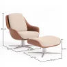 Cadeira de Design Contemporâneo Estofada com Apoio para os Pés - Asher image 7