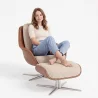 Cadeira de Design Contemporâneo Estofada com Apoio para os Pés - Asher image 7