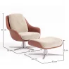 Cadeira de Design Contemporâneo Estofada com Apoio para os Pés - Asher image 7