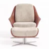 Cadeira de Design Contemporâneo Estofada com Apoio para os Pés - Asher image 7