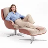 Cadeira de Design Contemporâneo Estofada com Apoio para os Pés - Asher image 7